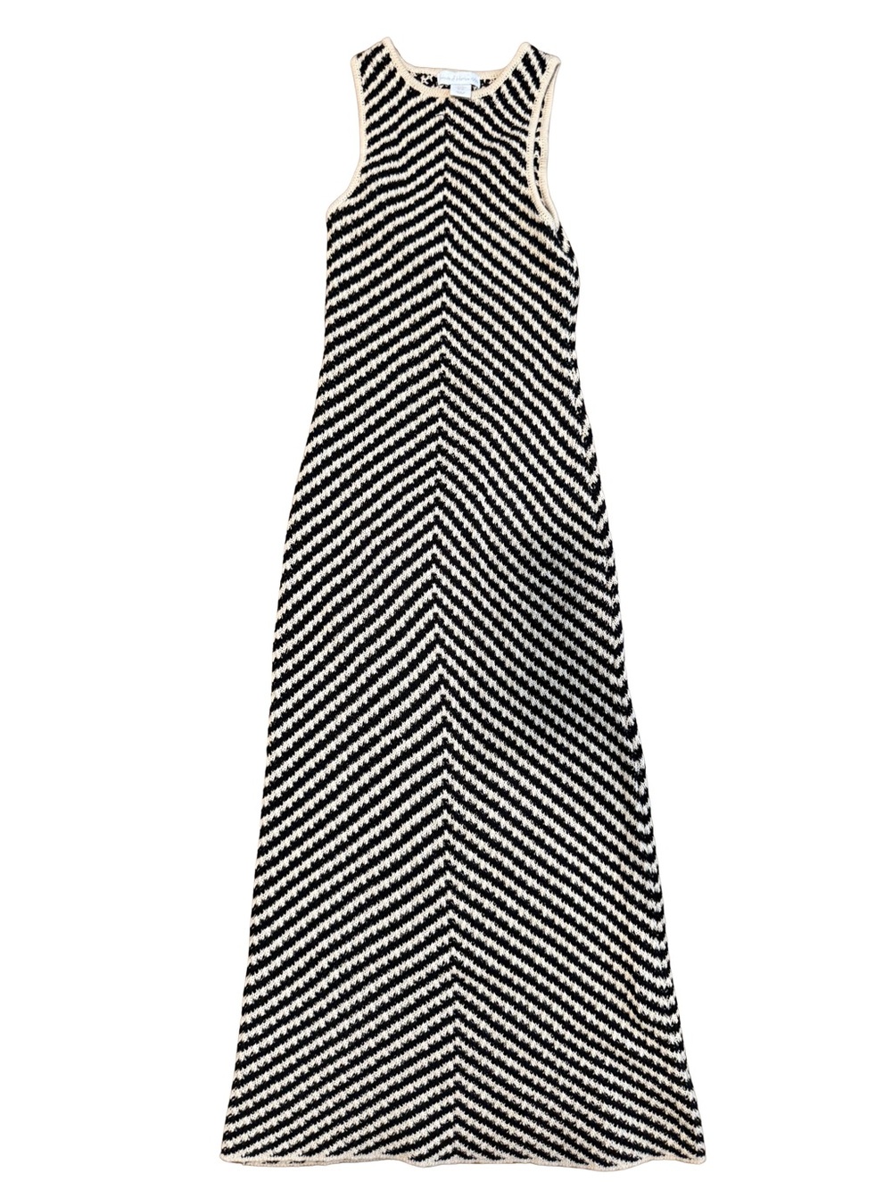 House of Harlow 1960 Black and Cream Chevron Knit Maxi Dress - Picture 2 of 12